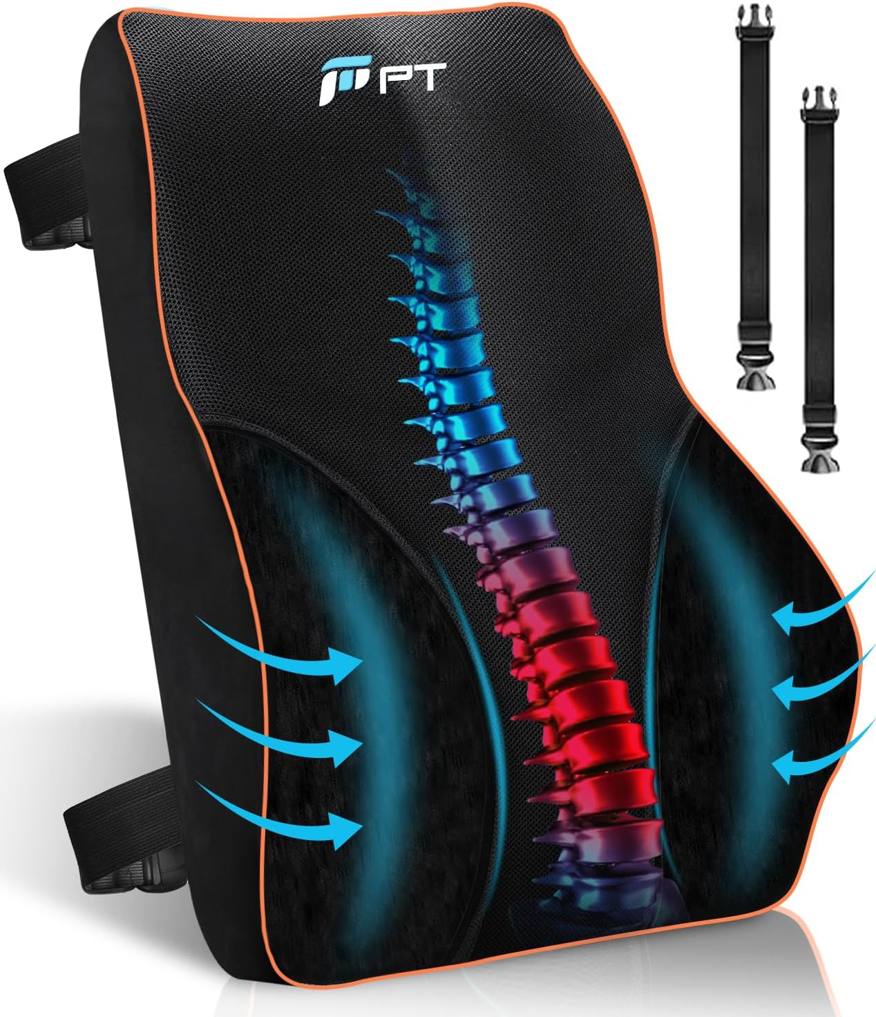 POOTACK Lumbar Support Cushion – Ergonomic Memory Foam Back Pillow for Body Reli