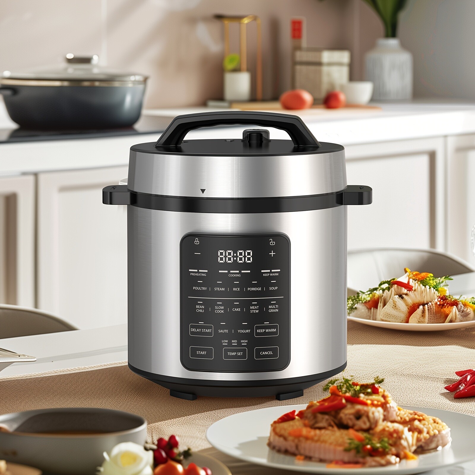 Pot 6qt/ 8qt 12-in-1 Pressure Cooker Bundle