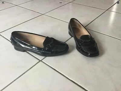 Ballerines,mocassins TOD’S cuir verni noir pointure 36,5 - Photo 1/4