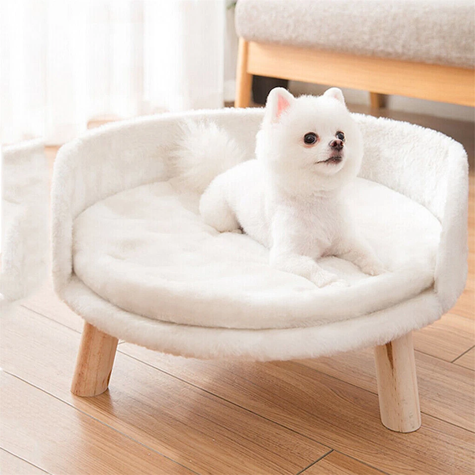 Sofá cama redondo para mascotas de 40/60 cm silla elevada para gatos salón para cachorros con cojín extraíble Foto 2 de 4