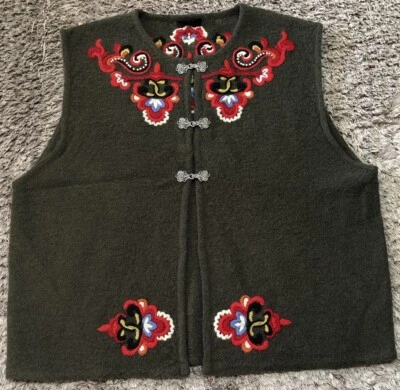 Authentic Vrikke Wool Waistcoat Norwegian Irene Haugland Zahl Womens L VGC - Image 1 of 4