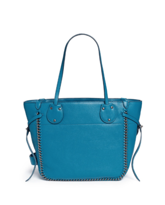 NWT Coach Tatum Leather Whiplash Tote Handbag Antique Nickel Teal