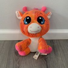 Kellytoy Giraffe Orange/Pink Plush Stuffed Animal Shiny 10"