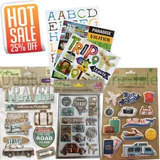 Vacation Travel Time to Go Journey Road Trip Sticker Sheets Free Shipping NIB