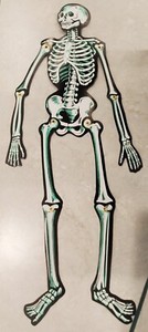 HALLOWEEN Whimsical BEISTLE Original DIE CUT Paperboard JOINTED SKELETON 22"