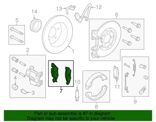 Подлинные задние дисковые тормозные колодки для городского автомобиля Ford 96-05 Crown Vic 96-02 2W1Z-2200-AA - Изображение 2 из 2