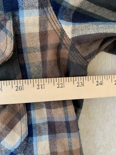 Camisa de franela pesada Five Brother para hombre mediana trabajo algodón verde a cuadros abotonada - Imagen 6 de 9