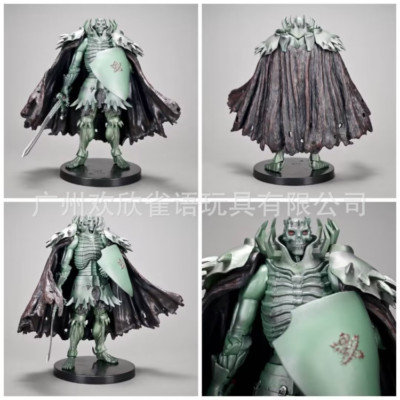 Berserk Skull Knight Silver/Green Joint Mobility Figurine Model Figure Toy Gift