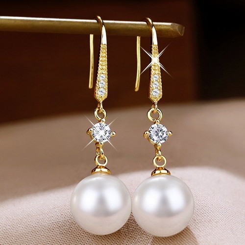 Luxury 925 Silver Zircon Tassel Earrings Stud Drop Dangle Women Party Jewelry - Photo 2 sur 12