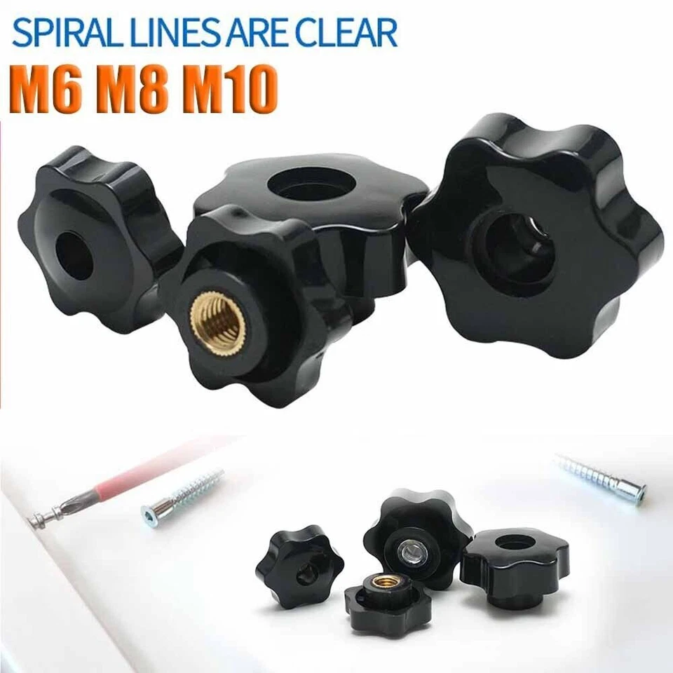 10pcs Sterngriff M6，M8，M10 Sterngriffmutter Rändelmutter Flügelmutter Sterngriff - Bild 2 von 4