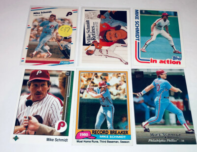 Mike Schmidt Lot Of 6 Different Phillies Baseball Cards Member HOF C37