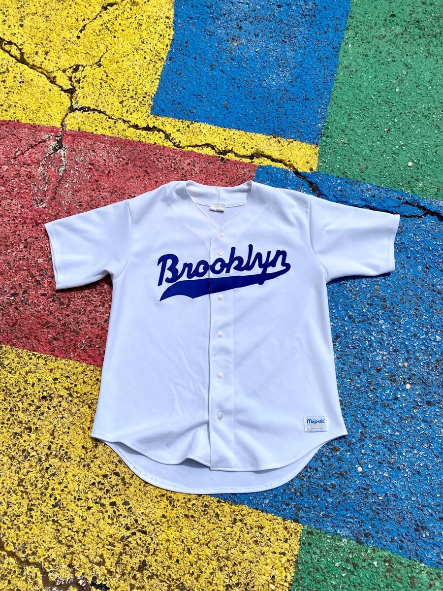 Vintage 80s Brooklyn Dodgers MLB Baseball Majestic Blank Jersey