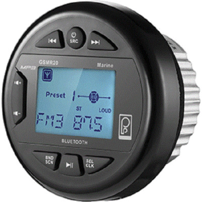 Poly-Planar MARINE GSMR20 AM/FM Bluetooth Gauge Series Marine Radio