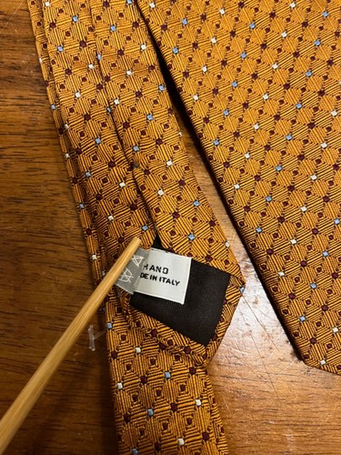 SALE! Luxury Barneys New York Mens Neck Tie - Copper Burnt Oange Amber - Picture 9 of 12