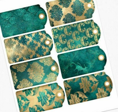 A4 Scrapbook Junk Journal Bastelpapier Vintage Damast Anhänger Schneidebogen 