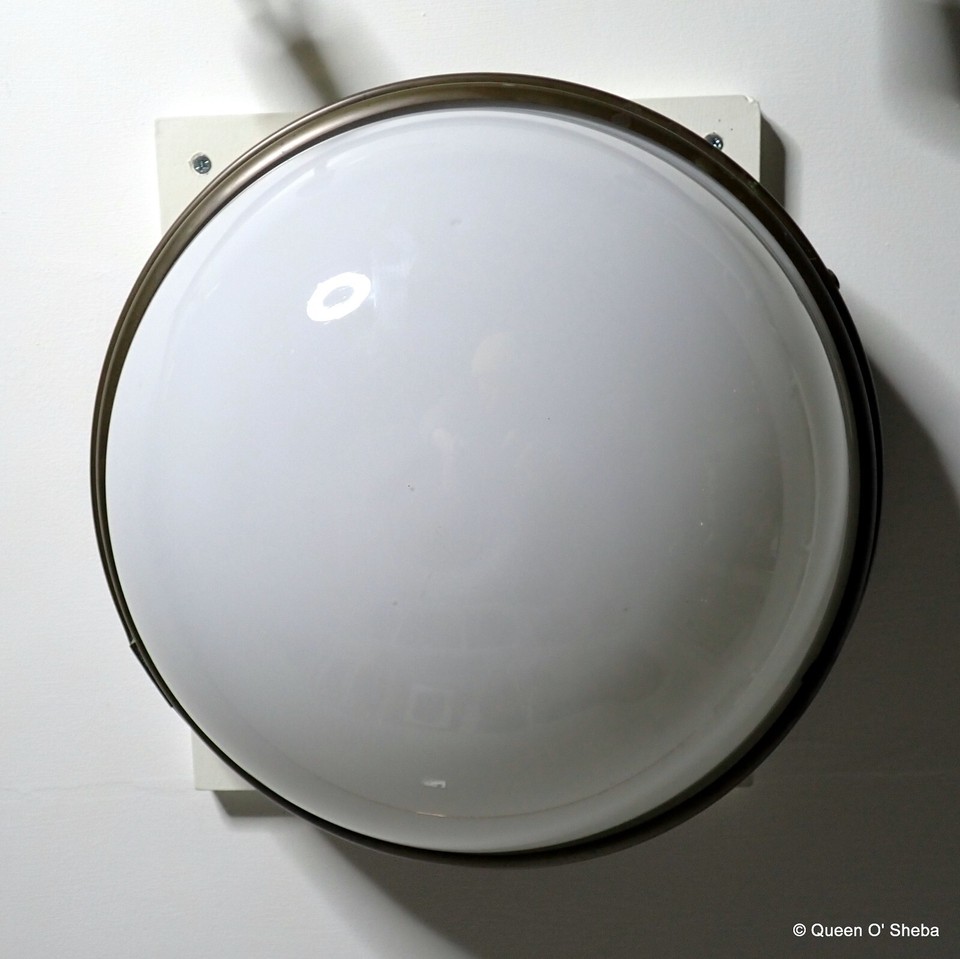 Opaline Bronze Light Ceiling Art Deco Large Round Full Moon eBay