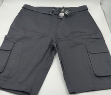 NWT Blu Rock Men's Smoke Gray Cargo Belted Bermuda Short SZ 40