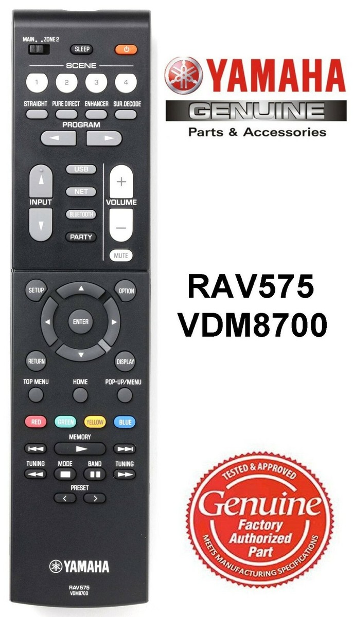 New Genuine Yamaha RAV575 VDM8700 Remote Control fits RX-V6A TSR