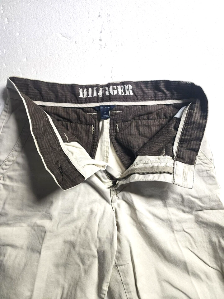 Tommy Hilfiger Pantalones Cortos Juveniles Talla 18 Crema Chino Bolsillos Informales Algodón Niños Foto 4 de 4
