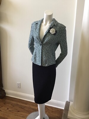 St John Knits Two Pieces Skirt Suit, Size 4. 