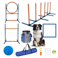 4 Sets Pets Agility Training Equipment, Obstacle Course Kit, Adjustable Dog