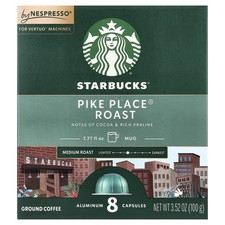 Nespresso , Pike Place  Roast, Ground, Medium Roast, 8 Aluminum Capsules