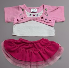 Build A Bear Top Jewels Twisted Pink Ruffles Tulle Tutu Skirt Y2K Vintage
