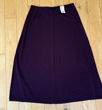 M S Skirt 18 burgundy Long Womens Merino Wool Blend made in Italy BNWT