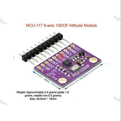 MCU-117 MPU9250/MS5611 High-precision 9-axis 10DOF Module SPI/IIC Communication