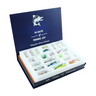 Artificial Bait Set 24 Pieces for Bass Trout Angling in Fresh or Salt Water