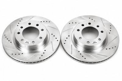 Power Stop JBR1121XL/XR Drilled Slotted Front Rotors   2011-19 Ford Explorer 