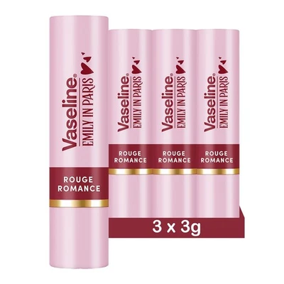 VASELINE x EMILY IN PARIS Rouge Romance | Baume à lèvres teinté Stick (Lot de 3) - Photo 1/4