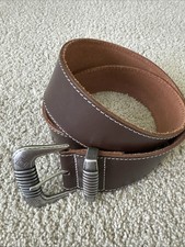 Banana Republic Brown We Leather Belt With Silver Buckle Small