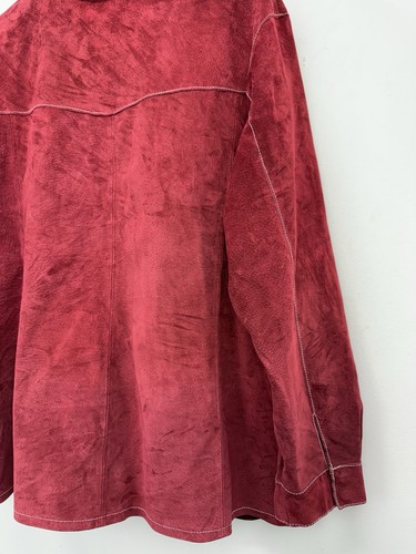 Bridgewater Studio Gr. 24 W Damen rot Wildleder Leder Knopfleiste Hemd Jacke - Bild 9 von 9