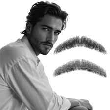 Realistic Mustache Human Hair, Handmade Fake Beards with Invisible Soft Lace