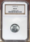 1943-D STEEL WARTIME LINCOLN CENT NGC MS66 461036