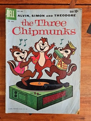 Four Color Series No. 1042, 1959 Oct-Dec, The Three Chipmunks - Rare!