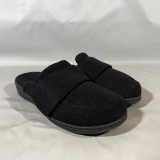 Vionic Shoes Gemma II Mule Slippers Black Flannel Comfort Women Size 6 EU 36 N