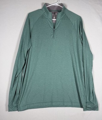 Johnnie-O Freeborne 1/4 Zip Pullover Mens Medium Green L/S Performance Stretch