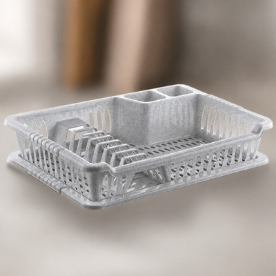 Kunststoff Abtropfgestell mit Abtropfschale Abtropfschale 29 x 40 x 8,5 cm Küche Organizer
