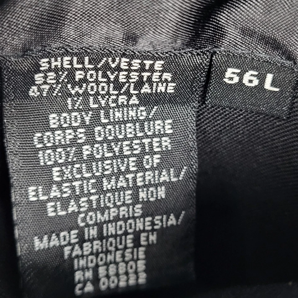 Blazer Henry Grethel Negro Mezcla Lana Rayas Ajuste Perfecto 2 Botones Talla 56R Foto 4 de 4