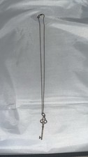 Tiffany  Co. Heart Key Charm Necklace  Pendant 925 Sterling Silver