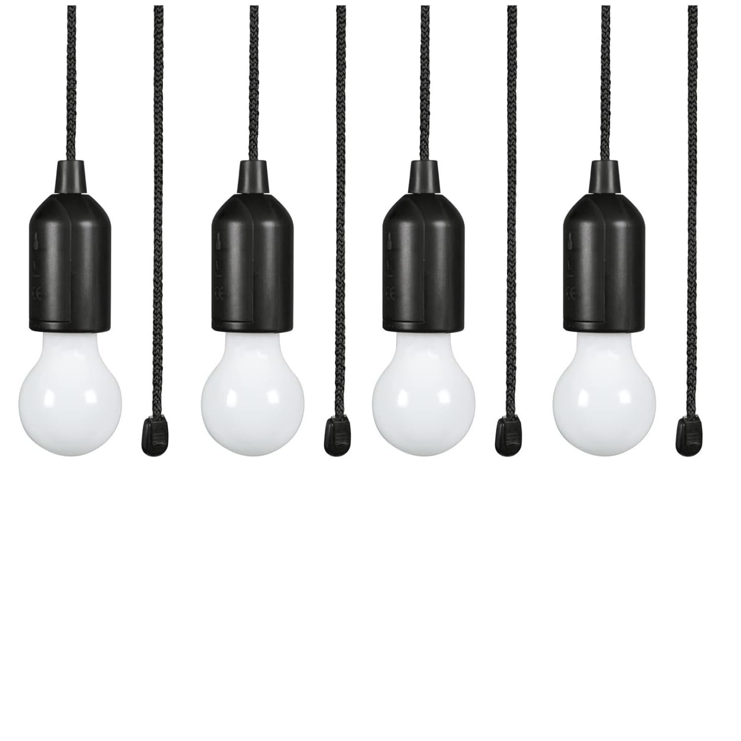 Lyyt LED Pull Light Portable Battery Powered Hanging Bulb 60 Lumens Pack of 4