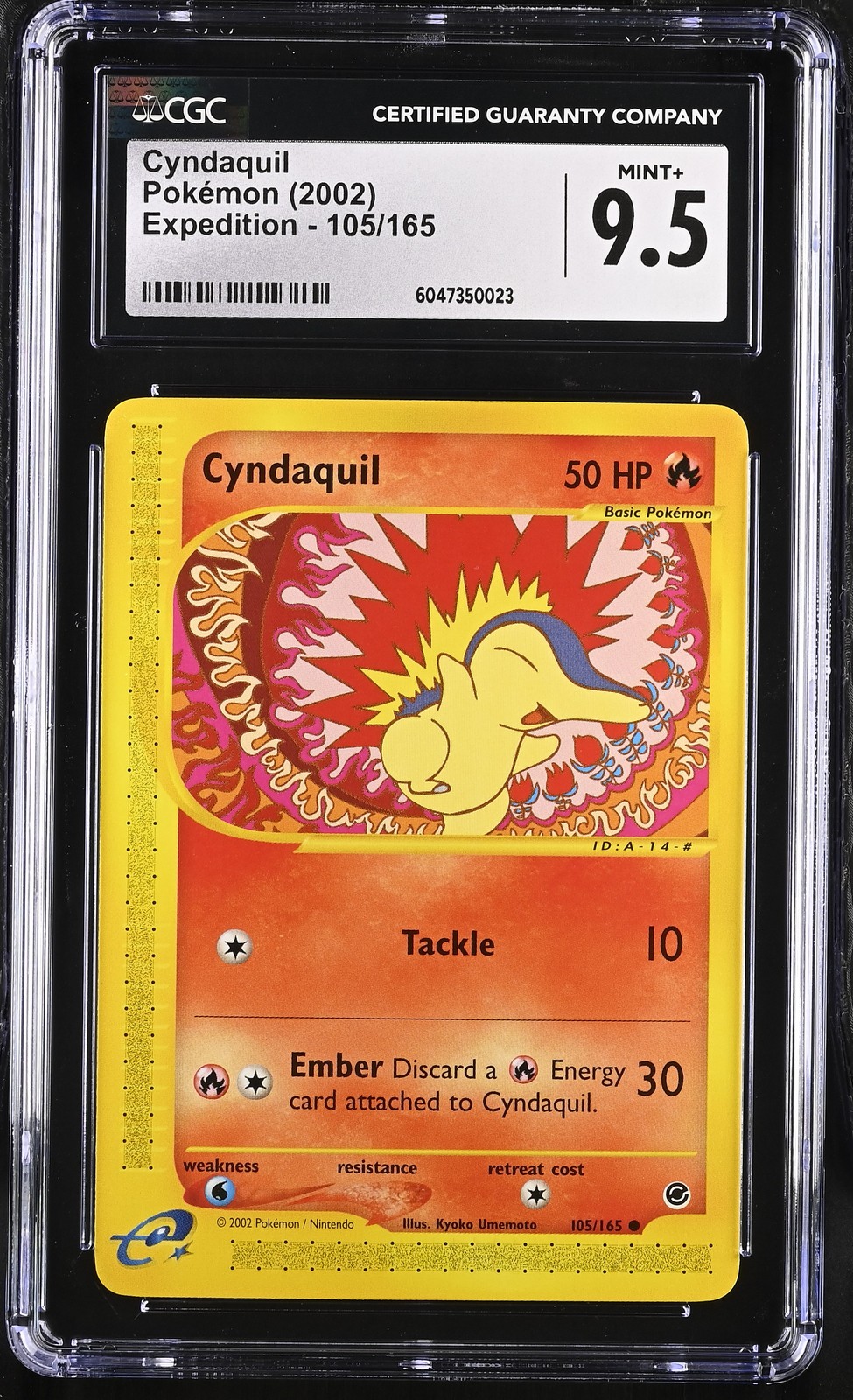 CGC 9.5 MINT+ Cyndaquil 2002 Expedition 105/165 Pokemon Card