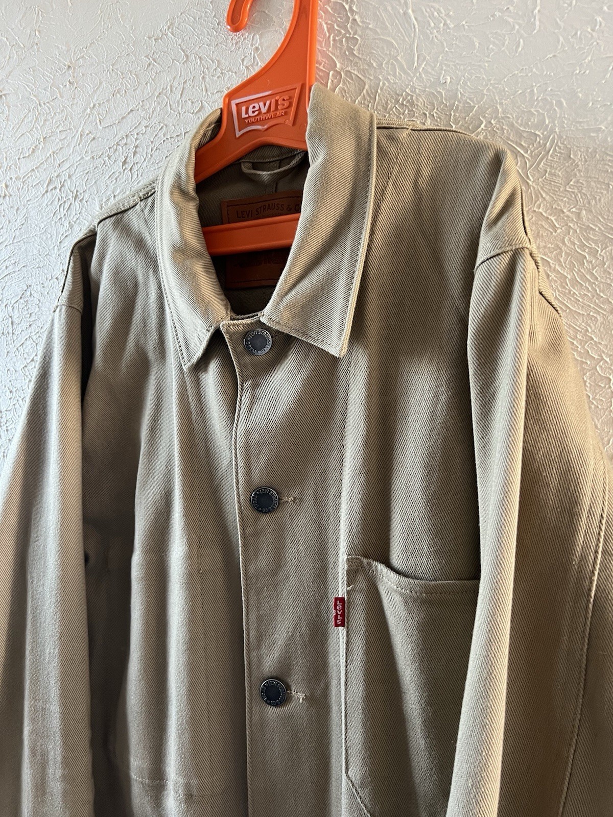 Levi's Engineer Chore Jacket L Beige Railroad Coa… - image 12