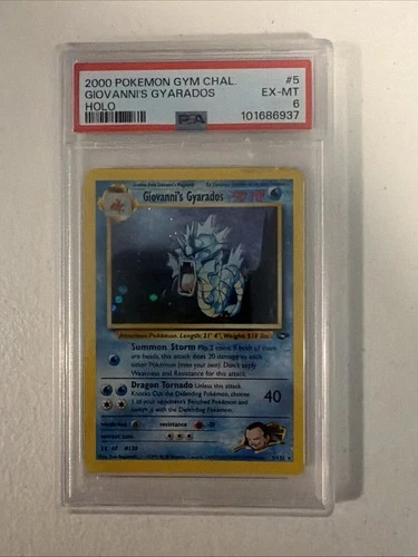 Pokémon Giovanni's Gyarados Gym Challenge 2000 Holo Rare 5/132  English Psa 6