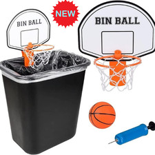 Clip-On Trash Can Basketball Set Includes Clip-On Hoop Kids Fun Game