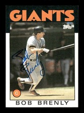 1986 Topps 625 Bob Brenly signed auto autograph blue sharpie BXCP55