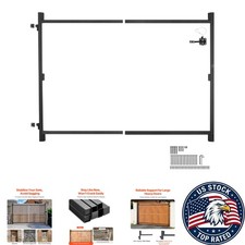 Easy Install Gate Building Kit - Fits 36-60" Openings, 6-7 FT Tall in Black Iron