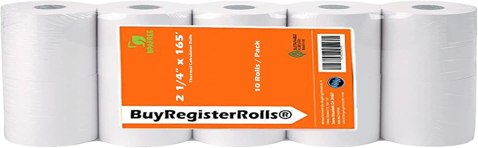 (10 Rolls) 2 1/4" X 165' Thermal Paper for Sharp XEA507 XEA407 XEA207 ERA247 347